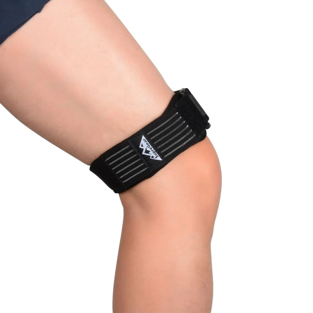 SupreGear ITB Fascia per Ginocchio, Regolabile Patella Strap per Tendinite, Confortevole, Patella Ginocchio la Cinghia Traspirante con Compressione per Sindrome della Fascia Ileotibiale - Nero