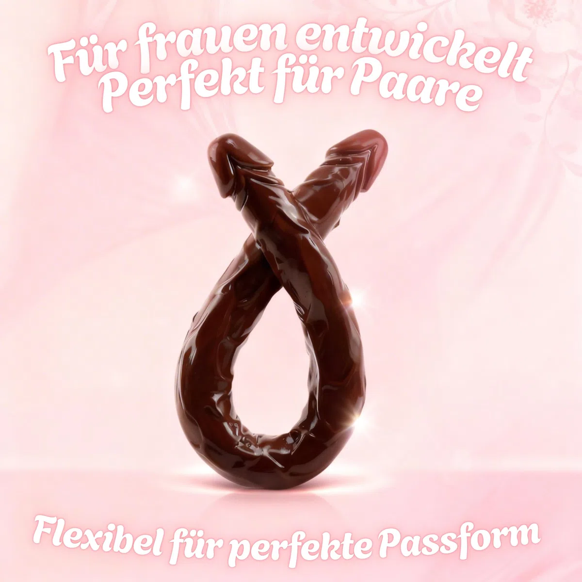 Doppio dildo XXL da 55 cm – doppio dildo extra lungo (Ø 4 cm), design realistico con vene, flessibile, peso massiccio di 600 g, giocattolo a doppio lato per coppie e esperti, marrone D15-7