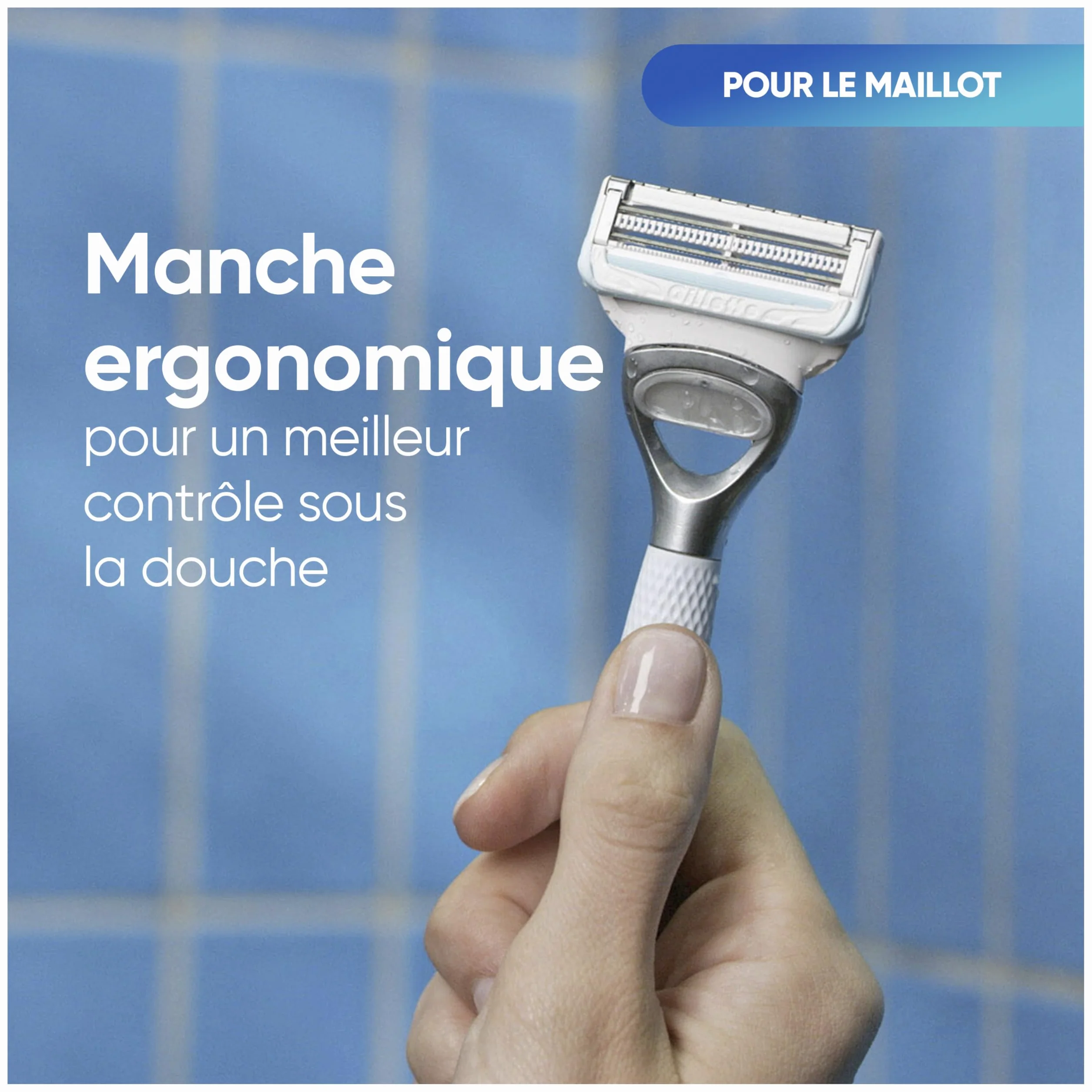 Gillette Venus rasoio per pelle e peli pubici, 1 manico +1 lama di rasoio