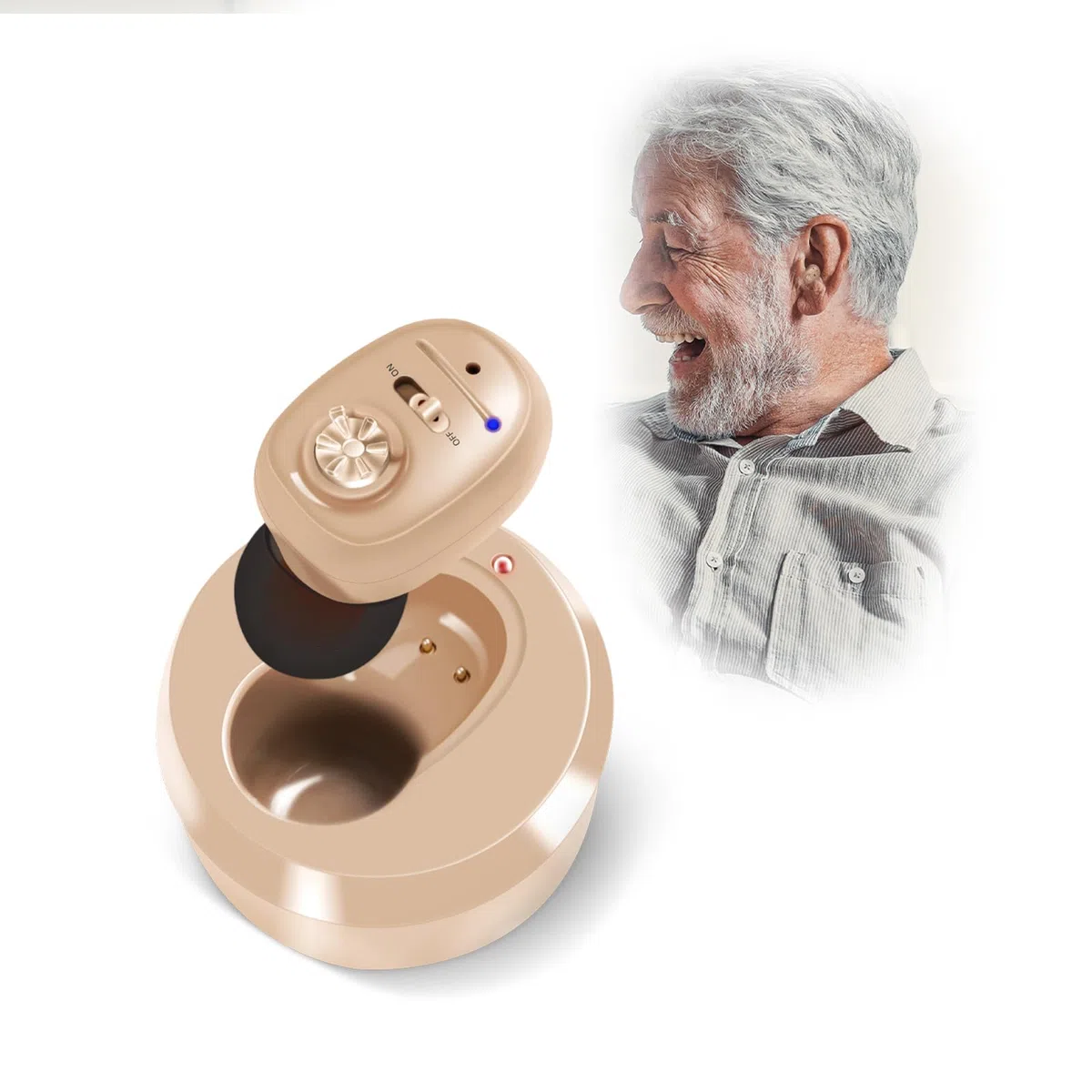 Earnmore Amplificatore Acustico Singolo, offre un'esperienza coinvolgente su entrambi i lati, un design leggero da 3 g e ricarica magnetica