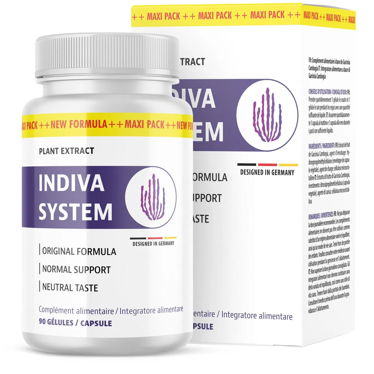 Indiva System Capsule | Adatto a donne e uomini | Nel barattolo grande maxi 90 capsule