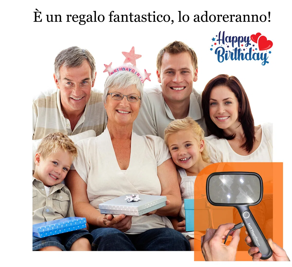 Lente di ingrandimento 2.0X con luce LED per libri; Grande lente a mano con batteria e cavo di ricarica USB; Vetrino ingranditore ricaricabile per leggere, lente come ausilio visivo e regalo pratico.