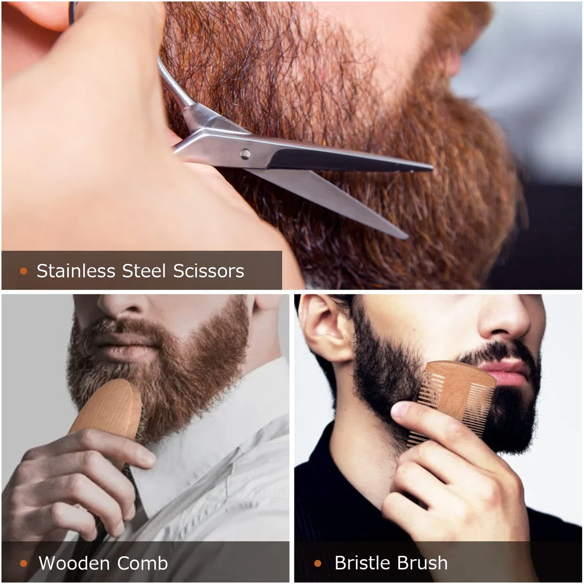 Kit Barba Uomo comozon Naturale Set Barba Uomo Regalo con Balsamo Barba, Olio Barba, Shampoo Barba, Regola Barba, Pettine Barba, Spazzola Barba