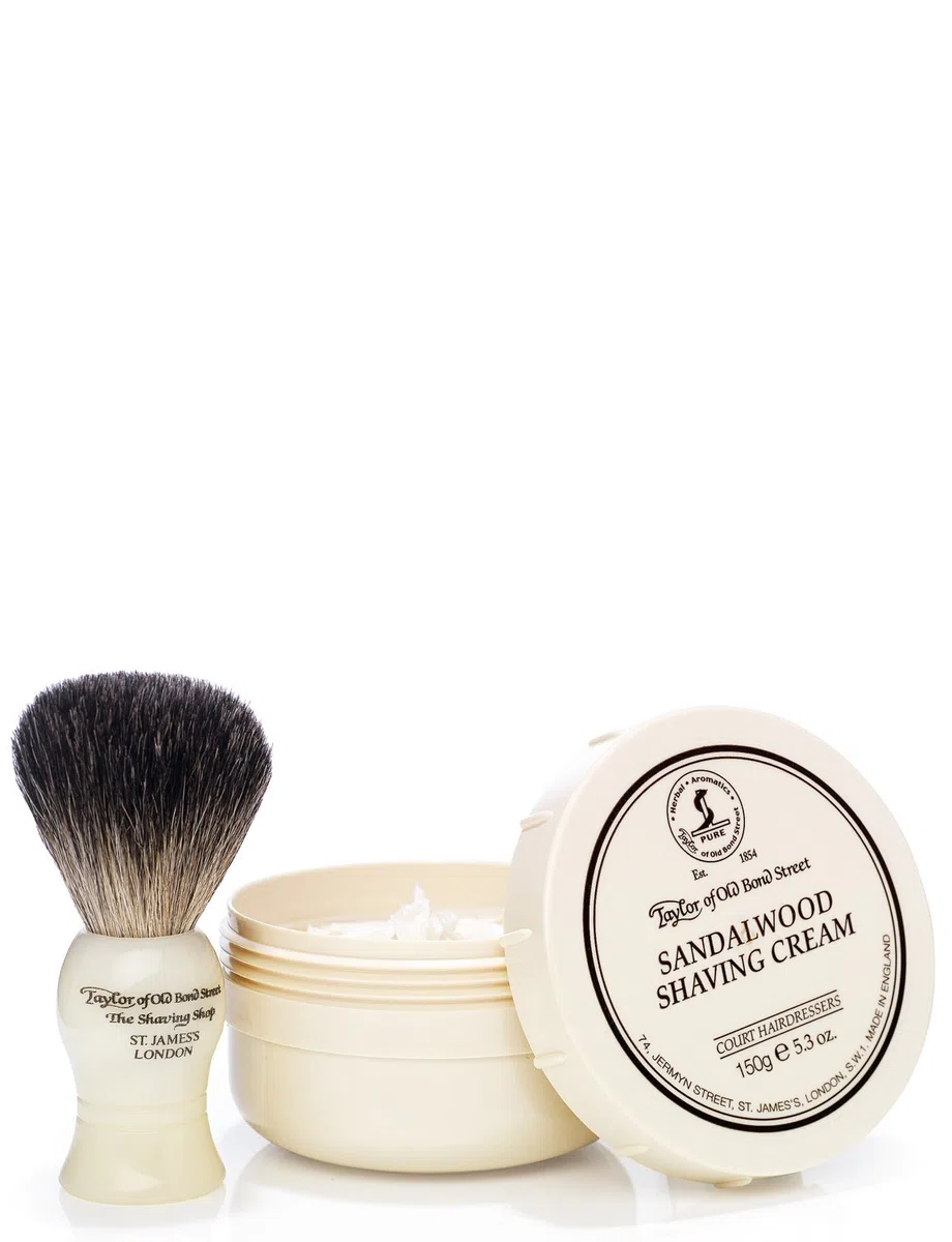Taylor of Old Bond Street Pure Badger Brush and Sandalo Bowl Gift Box Set