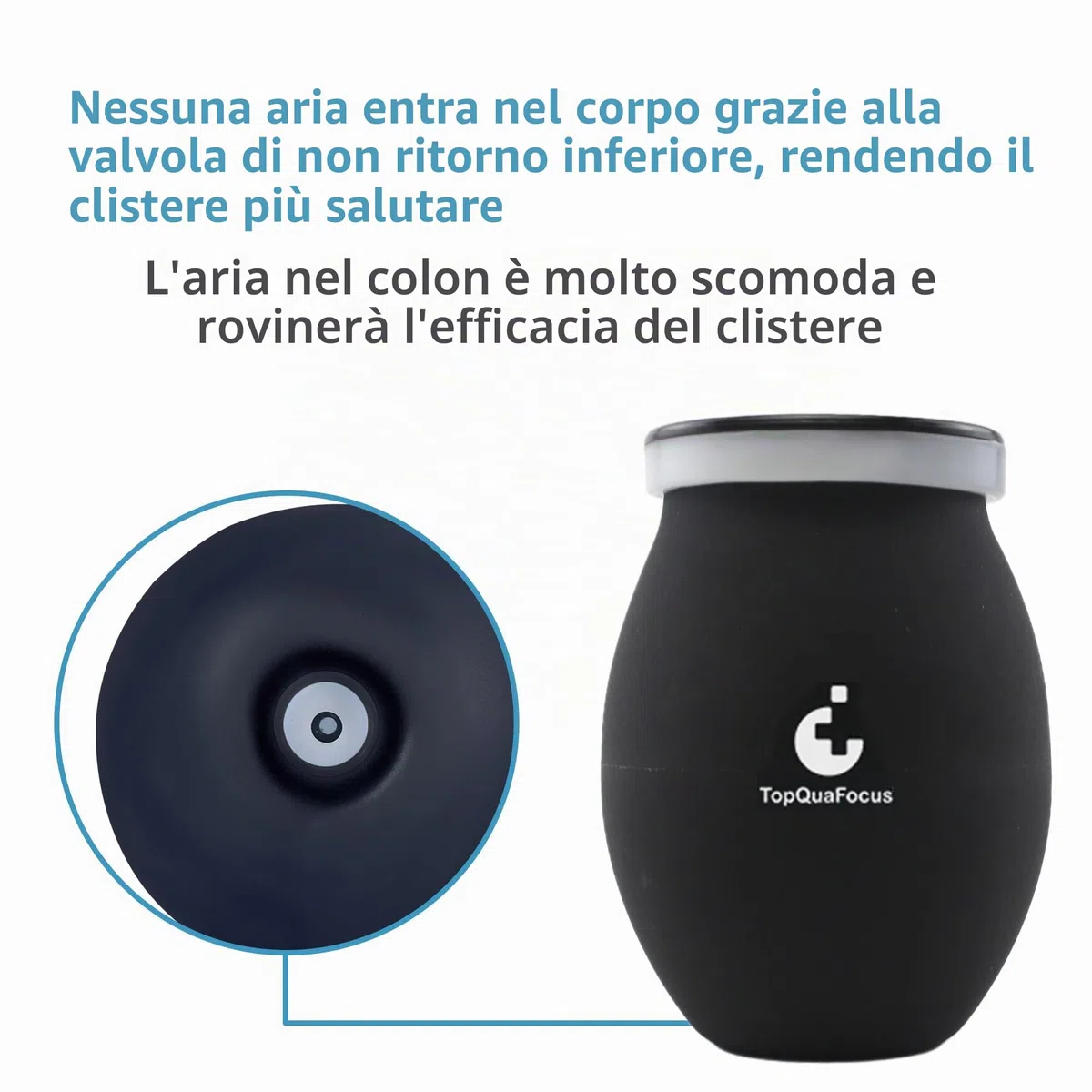 TopQuaFocus Extra Large 14.5OZ Bulbo Clistere Doccia Anale per Uomo Donna Pulizia - Senza BPA e Ftalati Nero…