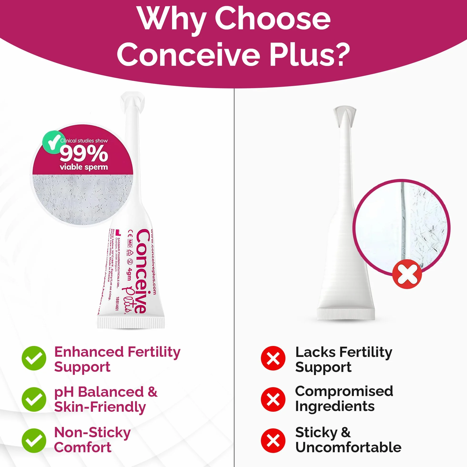Conceive Plus Fertility Lubricant Individual Use Applicators - 8 Pack