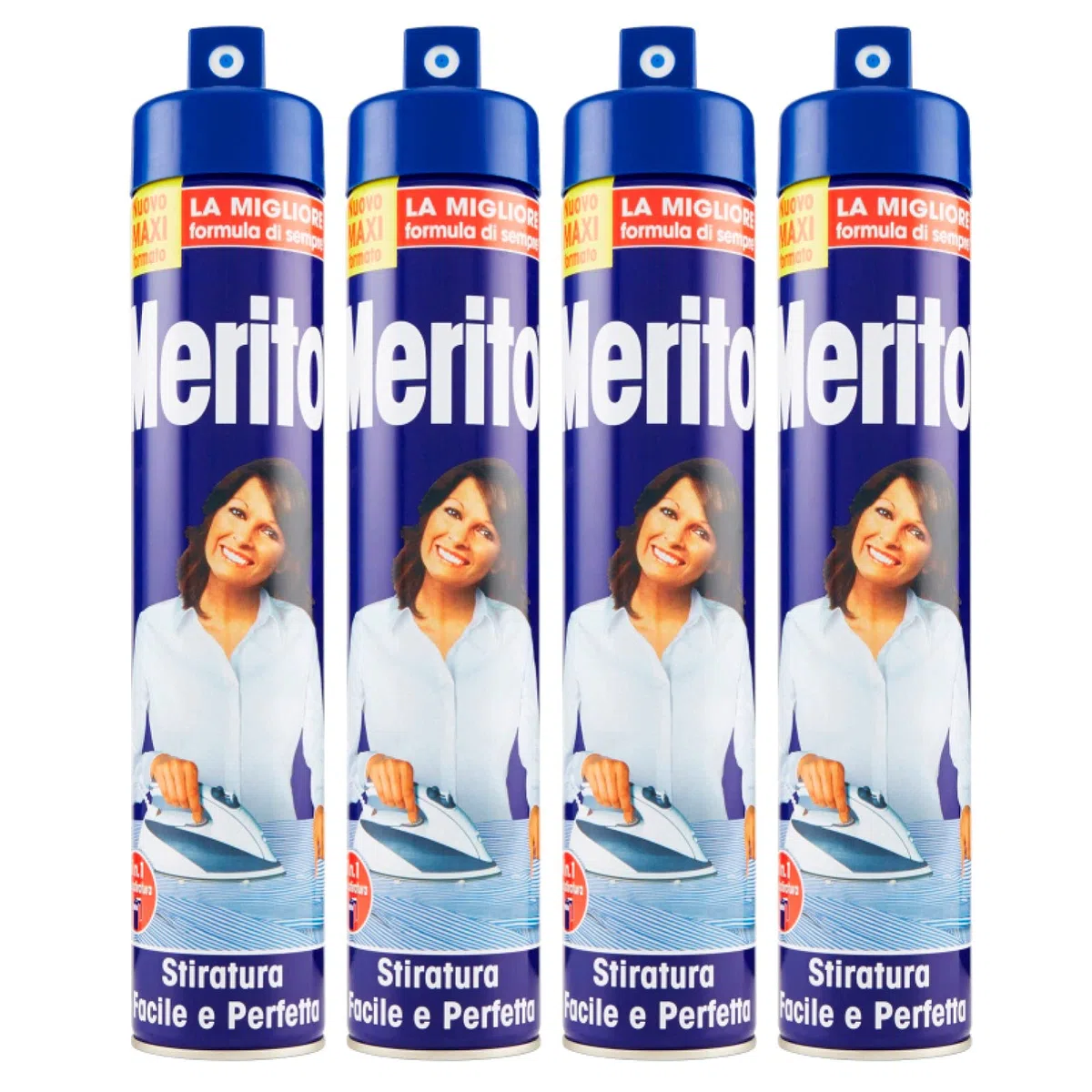 Merito - Appretto Spray, Stiratura Facile e Veloce, Elimina le Pieghe e Profuma, 525 ml x 4 Pezzi