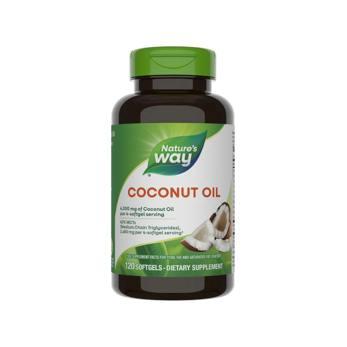 Natures Way 1000mg Coconut Oil Softgel - 120 per pack - 1 each.