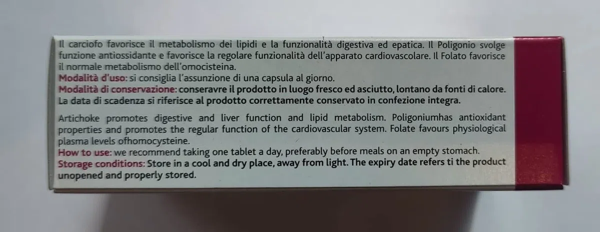 Dislicol Integratore Alimentare di Riso Rosso Fermentato (monacolina K), Policosanoli, Acido folico, Estratti di Carciofo e Poligonio (resveratrolo), utile per il controllo del colesterolo - 30 caps