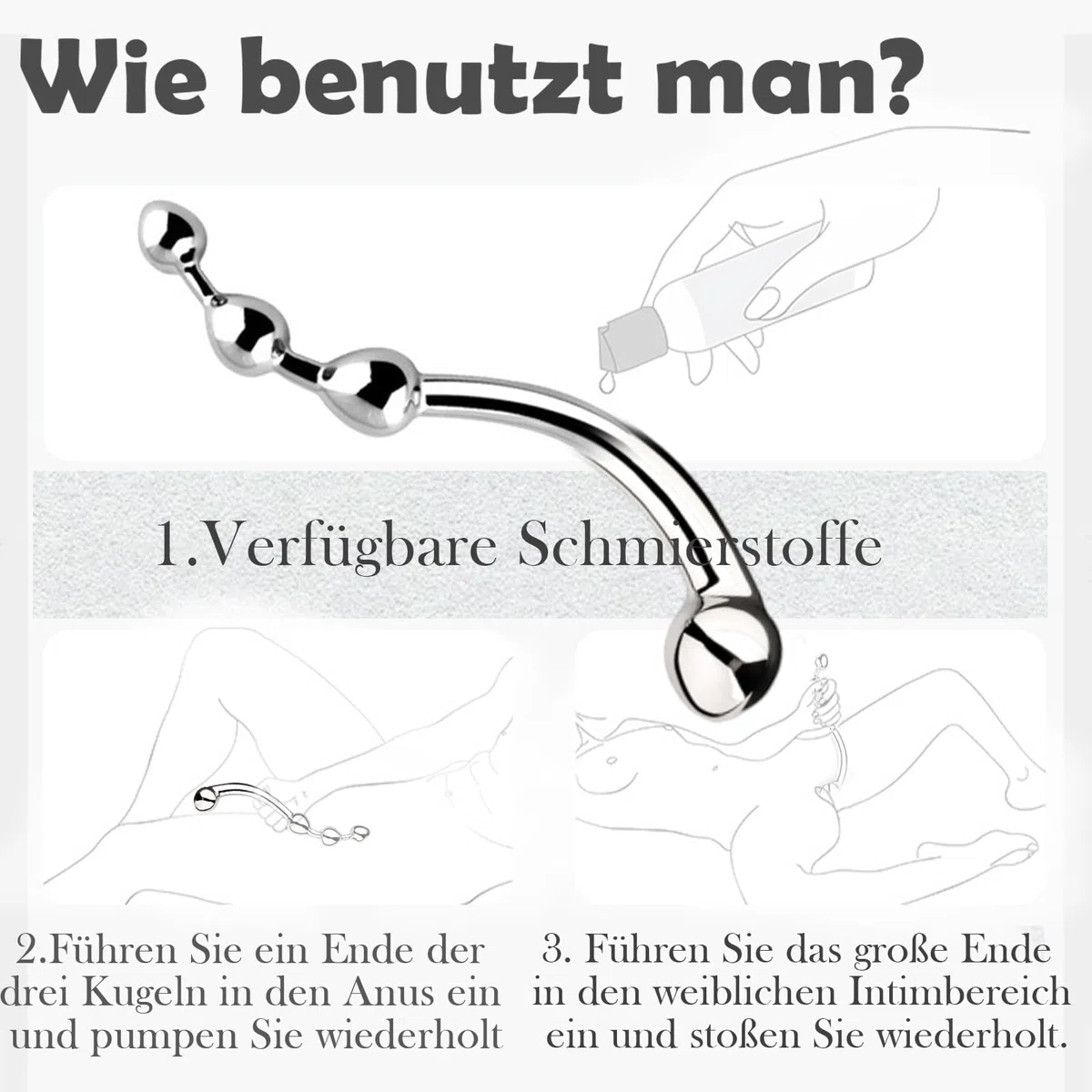 Doppio Dildo Anale Plug Metallo, Dildo Prostatico Doppio Dildo per Uomini e Donne Dildo Anale Plug Acciaio Giocattolo Sessuale Massaggio Prostatico Stimolazione Prostatica Uomini Doppio Dildo per Donn