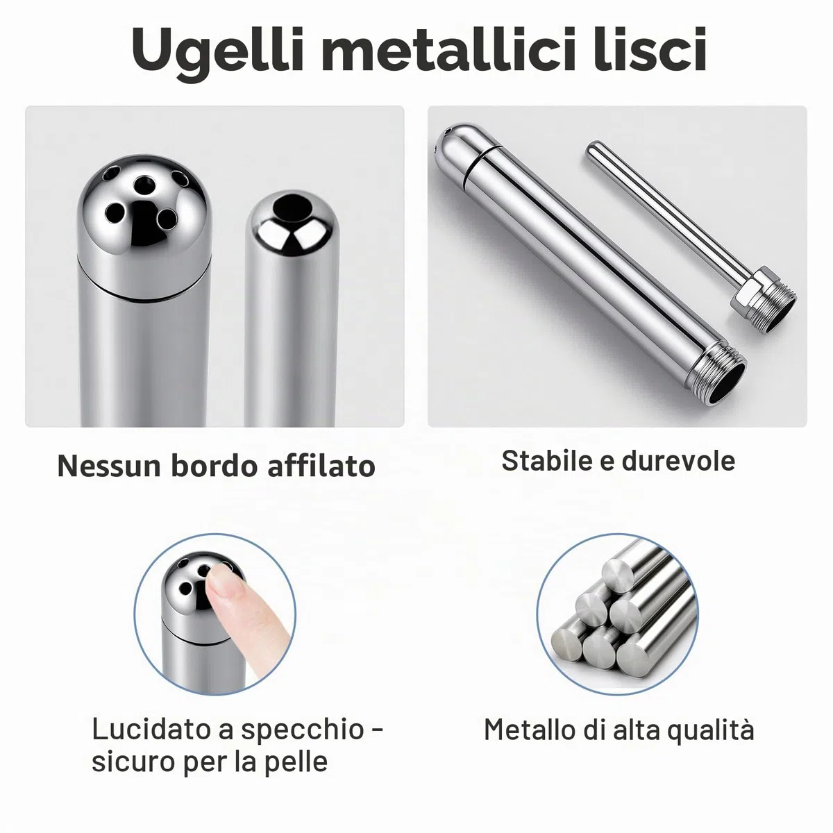 Set soffione doccia in metallo per lavaggio intestinale con regolatore di flusso, unisex, per la cura intima, per uomini e donne, inclusa borsa in velluto come accessorio doccia