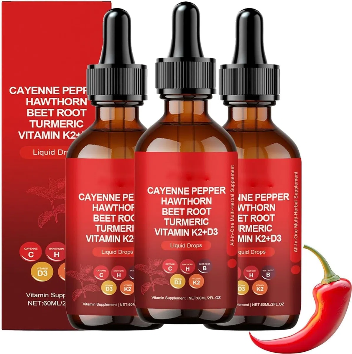 Gocce di Cayenna di Aeluro, Estratto di pepe di Cayenna di Aeluro, Liquido di estratto di pepe di Cayenna, Gocce di pepe di Cayenna Aeluro, Pepe di Caienna Liquid Drops Metabolism Boost (3)