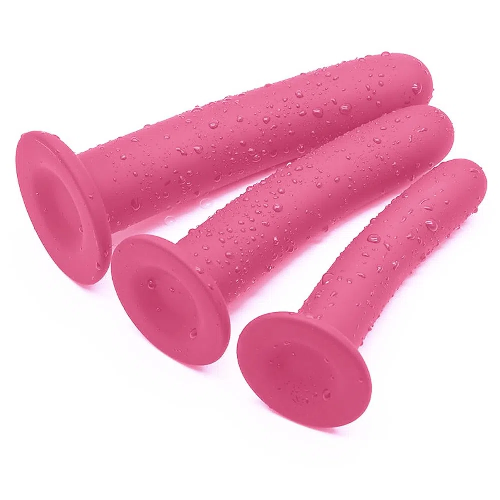 SXOVO 3 Pezzi Plug Anale, Dildo Anale in Silicone con Potente Ventosa, Dilatatore Anale Semplice, Stimolatore Prostata Massaggio del Punto G, Plug Analesex per Uomo Donna Coppie Principianti (Rosa)