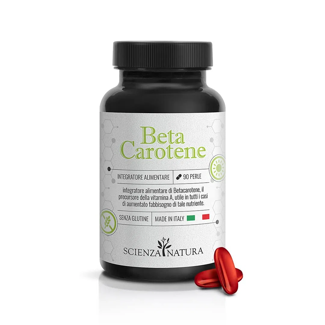 ScienzaNatura - Betacarotene per Abbronzatura Forte - Integratore per Attivatore Abbronzatura, Occhi e Pelle Made in Italy - 90 Perle