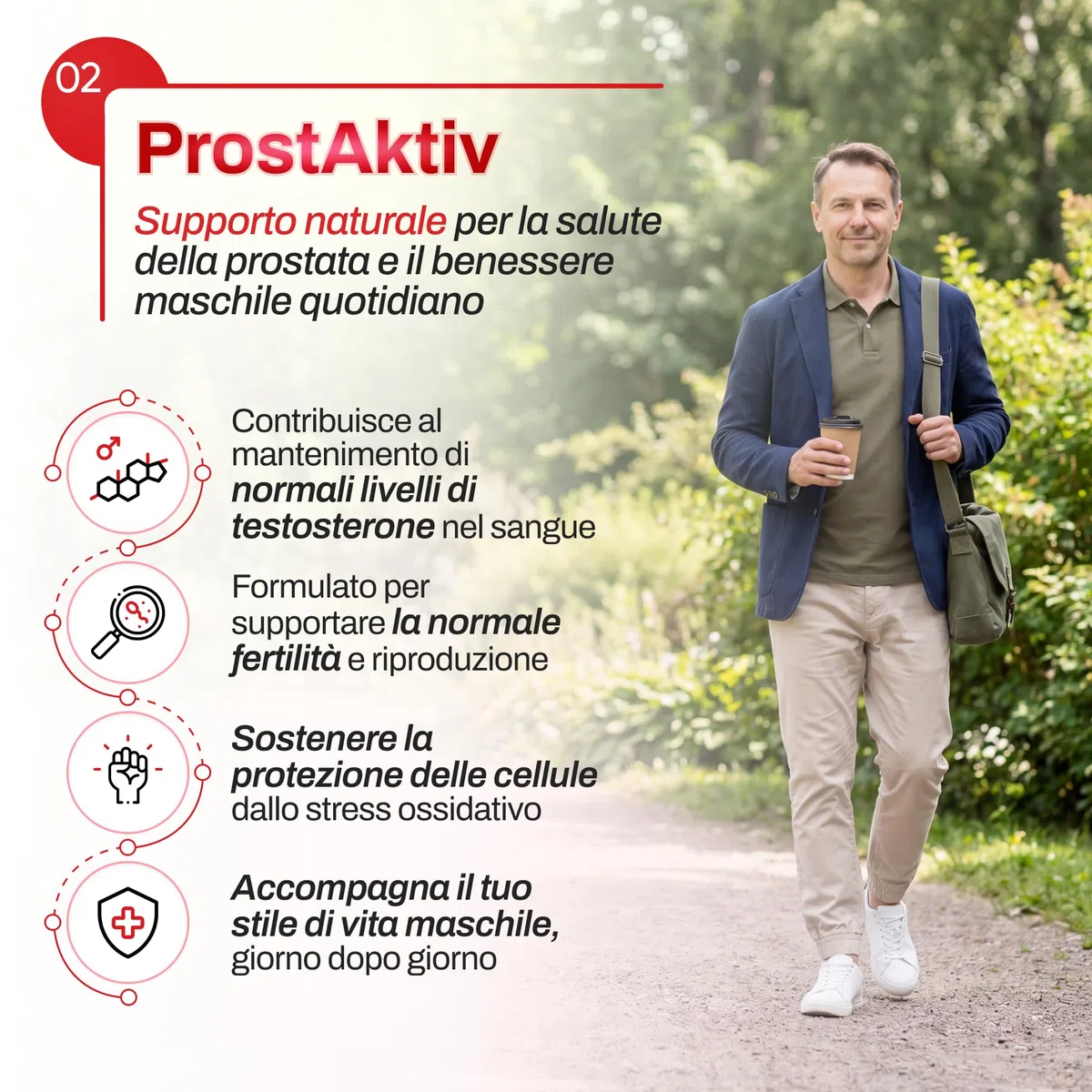 Capsule ProstAktiv | Serenoa Repens 360mg + Echinacea 360mg | Integratore Prostata Uomo con Ginkgo biloba, Licopene, Zinco | Supporto Prostatico e Vie Urinarie | 30 Capsule