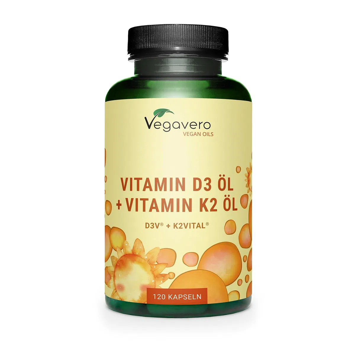 Vitamina D3 + K2 MK7 | VEGAN | Vitamine di Marca dall’Europa | K2 >99% all-trans MK-7 K2VITAL | Alta Biodisponibilità | per Ossa, Denti e Sistema Immunitario | Cruelty Free | Vegavero