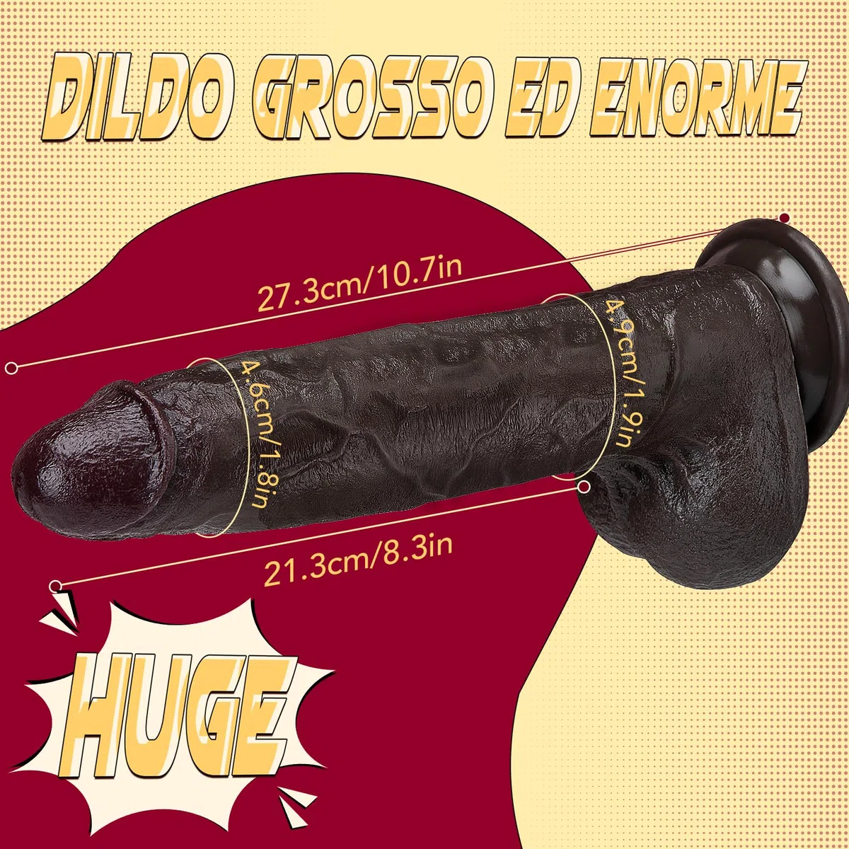 Sex Toys Dildo Realistico - Sexytoysys Donna Uomo Coppie Pene Finto XXL Grosso con Prepuzio Scorrevole, 27CM Plug Anale Gay Dilatatore Silicone Dildos per Sesso con Ventosa Potente e Vene Realistiche