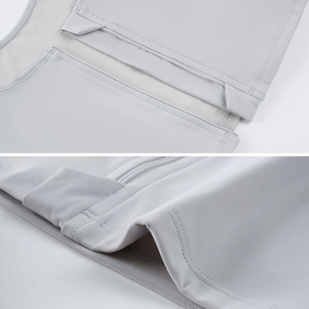 XUJI Transgender FTM Zip Up Traspirante Mezza Binder