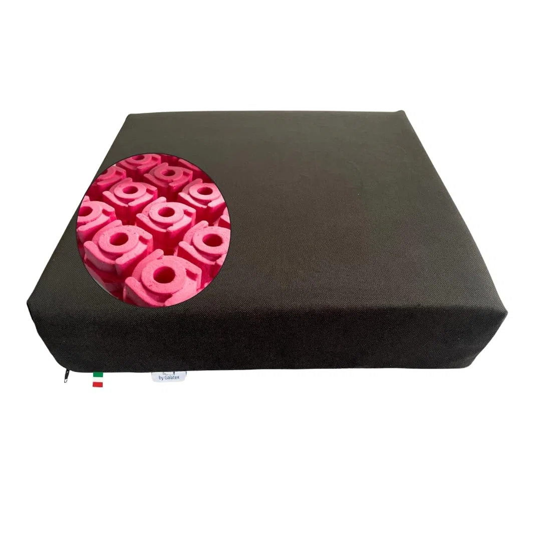 GM Cuscino antidecubito per sedia a rotelle 40x40x9 cm cuscino antidecubito per sedia in Memory foam e poliuretano cuscino carrozzina poltrona per anziani Made in Italy (Nero)