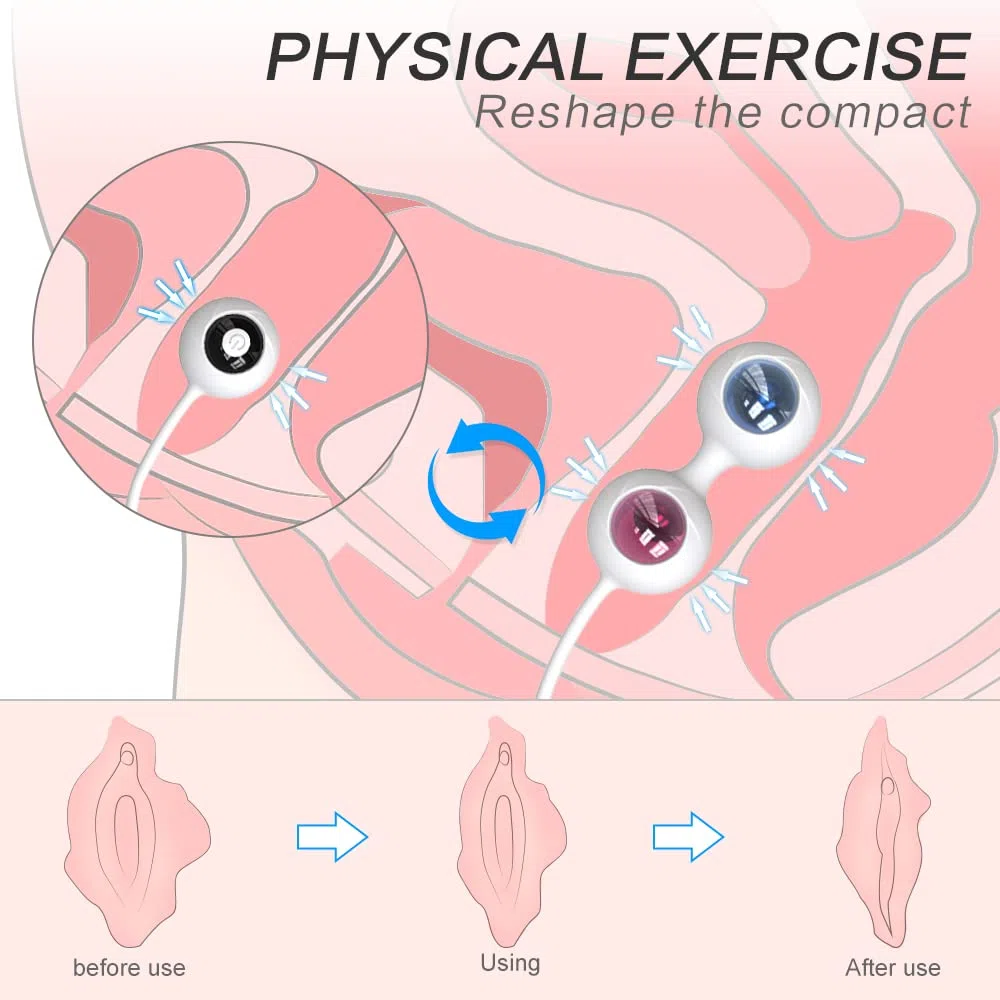 Pàllinē Kēgēl di Silicone, 2 in 1 Pàlline di Kēgēl Bàll Perineo per Rassodare il Muscolo Pelvico, 9 Modalità di Màssaggio per Rafforzamento Pavimento Pelvico Esercizi del Kēgēl Kit Bladder Control