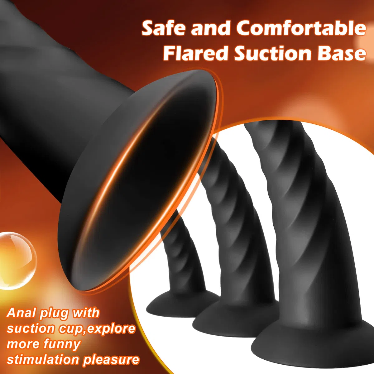 3PCS Plug Anale Sexytoysys Donna Kit Sex Toys, Plug Anale-dilatatore Donna e Uomo, Dildo Anale Butt Plug aus Silikon (Schwarz)