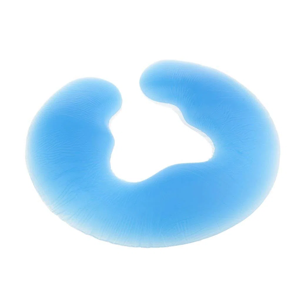 Cuscino in gel di silicone per viso, corpo, schiena, massaggi, letto, spa, bellezza, massaggio, blu, 27,5 x 25 cm