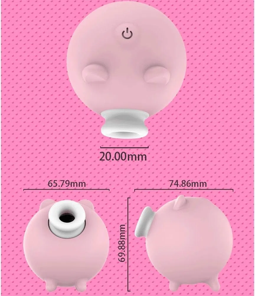 Maiale Suzione Vibratore Succhia Capezzoli e Clitoride Silicone Ricarica Stimolatore del Clitoride Seno Pompa Massaggiatore Sex Toys Enlarger per Donne,Rosa
