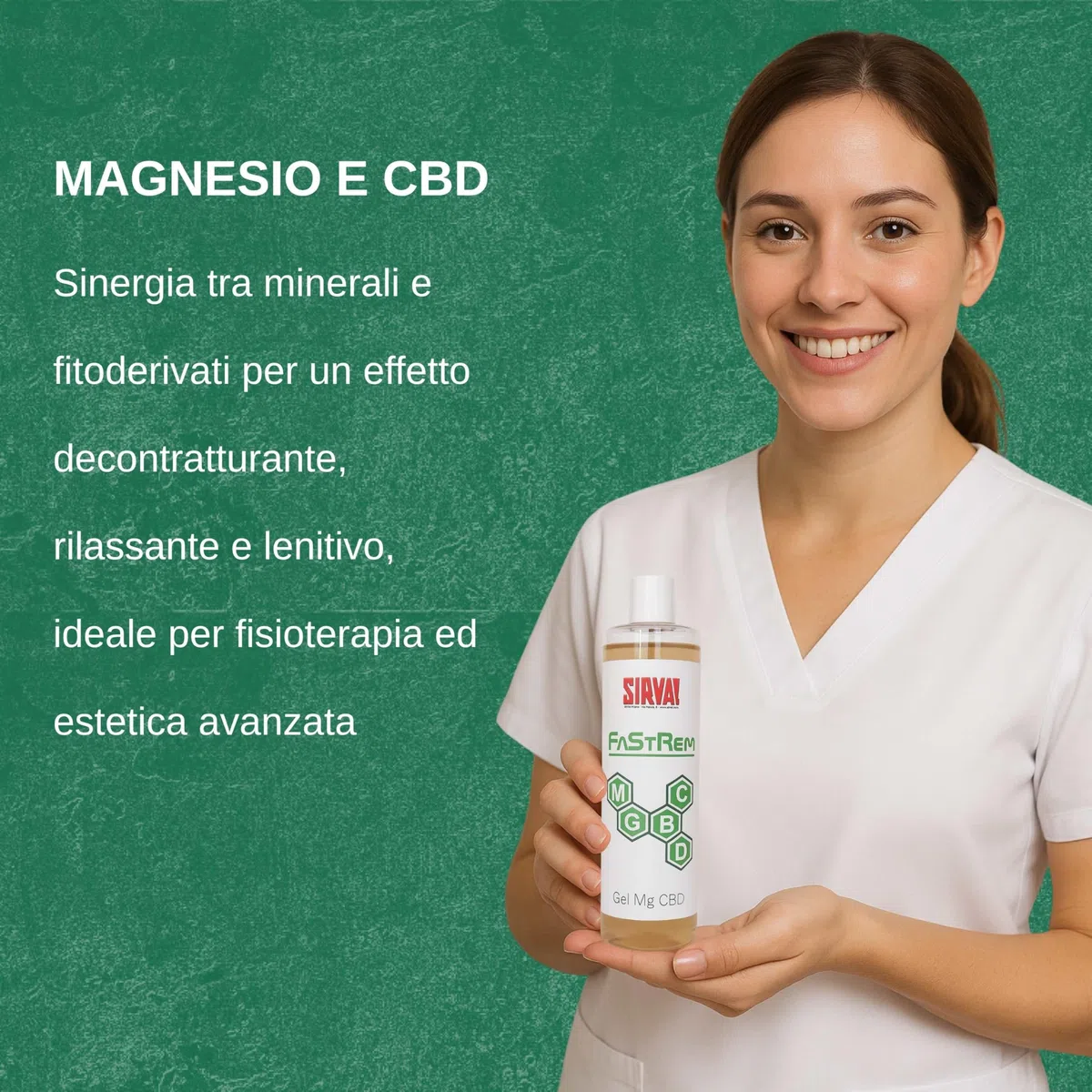FaStRem Gel Conduttivo Professionale ad Alta Elettroconduzione con Magnesio & CBD – Gel per Tecar, Ultrasuoni, Diatermia ed Elettroporazione – Lenitivo e Decontratturante – 500 ml