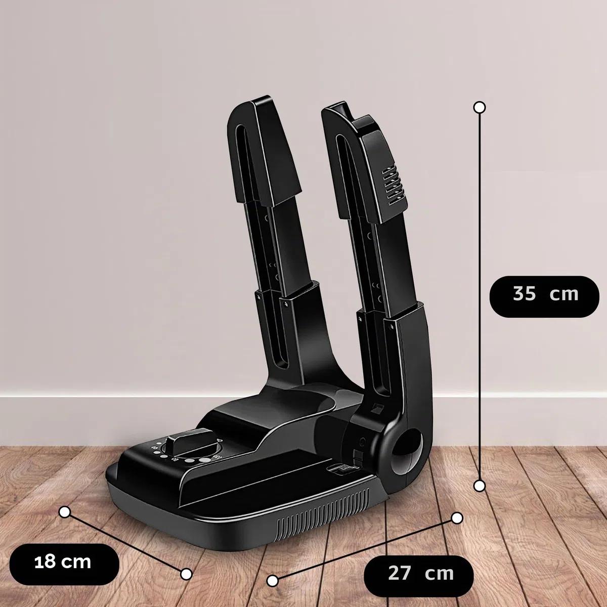 Vonia Ozone Asciugascarpe e Deodorante per Scarpe con timer - Mangia odori - Asciuga Scarpe- Scarpe fresche e pulite - Nero (Con Ozono)