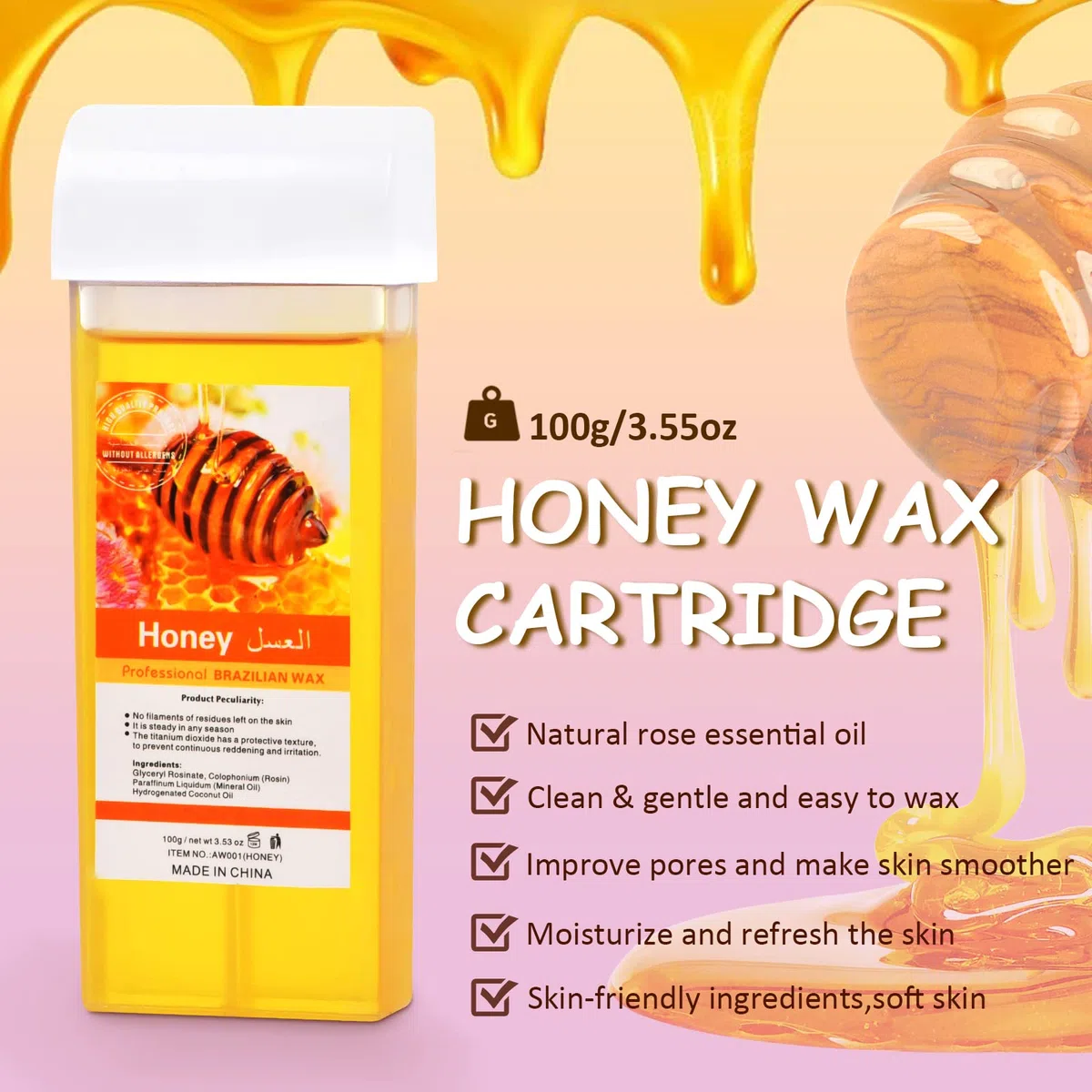 Cera digitale su rotolo, kit per la depilazione, kit per cera Honey Roller Waxing Kit, scalda cera portatile a temperatura controllata e termostabile, per donne e uomini, viola