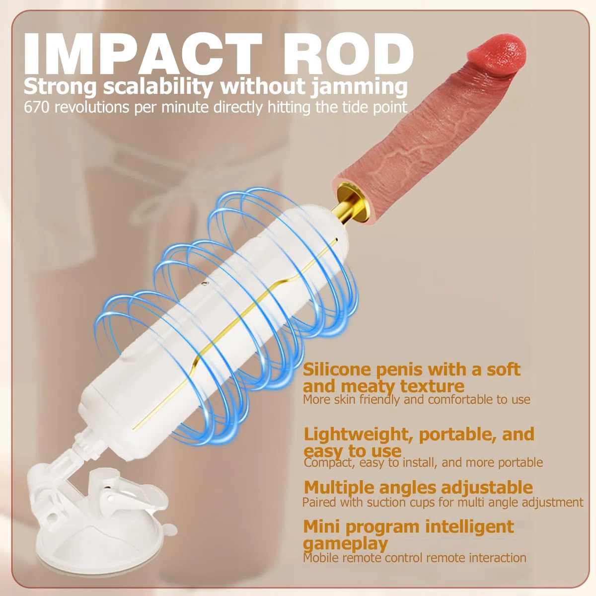 Macchina di piacere con dildo realistico – Vibratore penetrante automatico, 6 modalità di vibrazione e avanti e indietro, dildo a ventosa grande formato per stimolazione G-Spot/Clitoridea/Anale