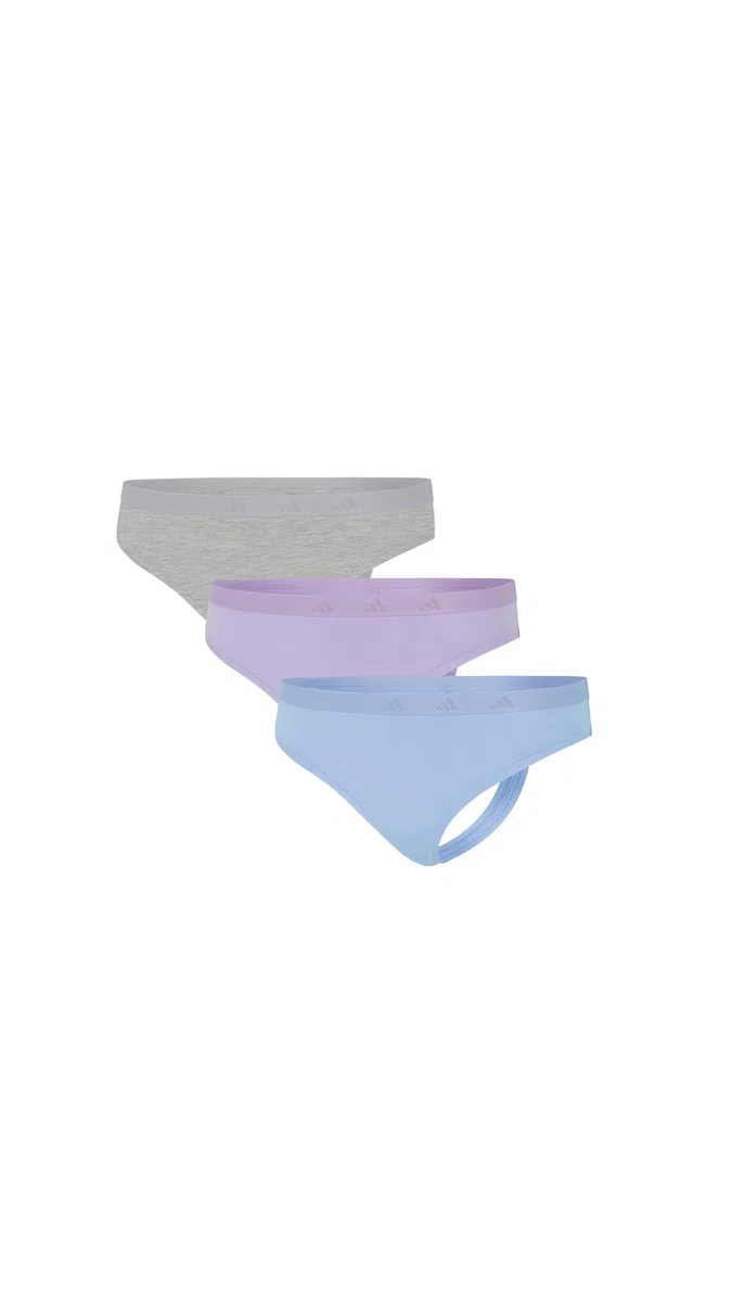 adidas Low Rise Thong (3pk) - Sport Active Essentials Cotton Slip a Tanga Donna