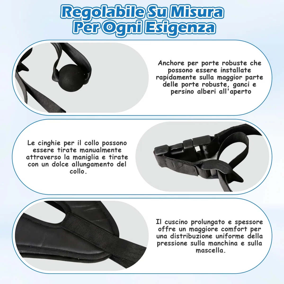Dispositivo di Trazione del Collo Cervicale Regolabile Sopra la Porta, Nero