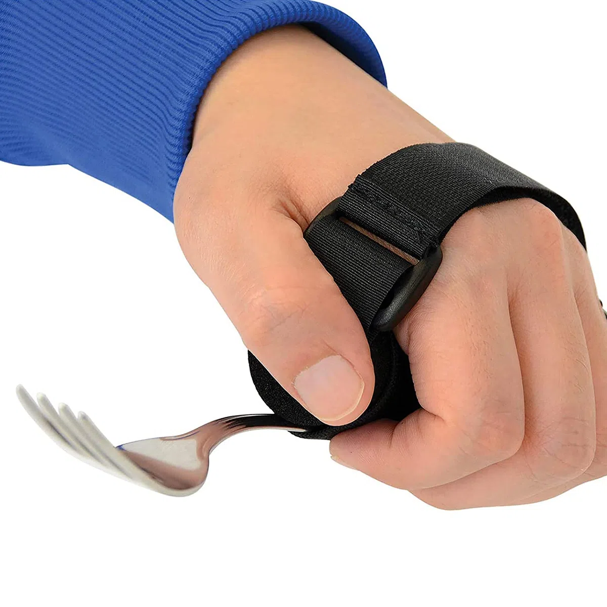 YJZQ Adattatore Aiuto Mangiare Utensili Adattivi Cinturino Posate Polsino Da Usare Cucchiaio per Anziani Disabili