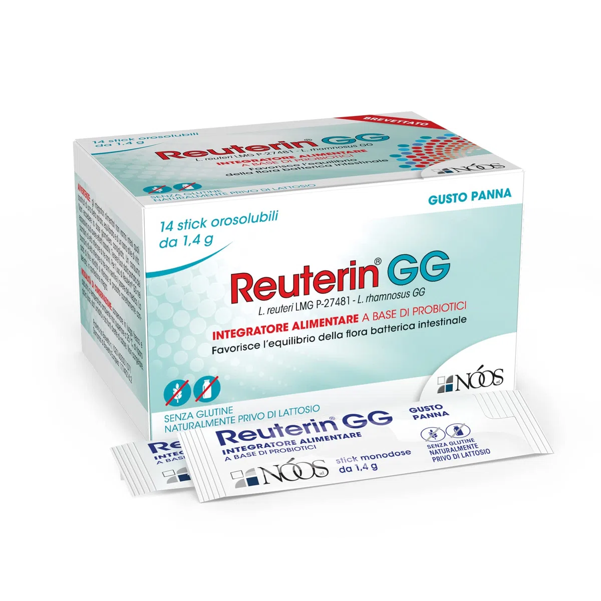 Fermenti Lattici Probiotici per Intestino Reuterin GG 14 Stick Orosolubili 10 Miliardi di Fermenti Lattici Adulti, Bambini Probiotico Completo con Reuteri, Lactobacillus Rhamnosus GG