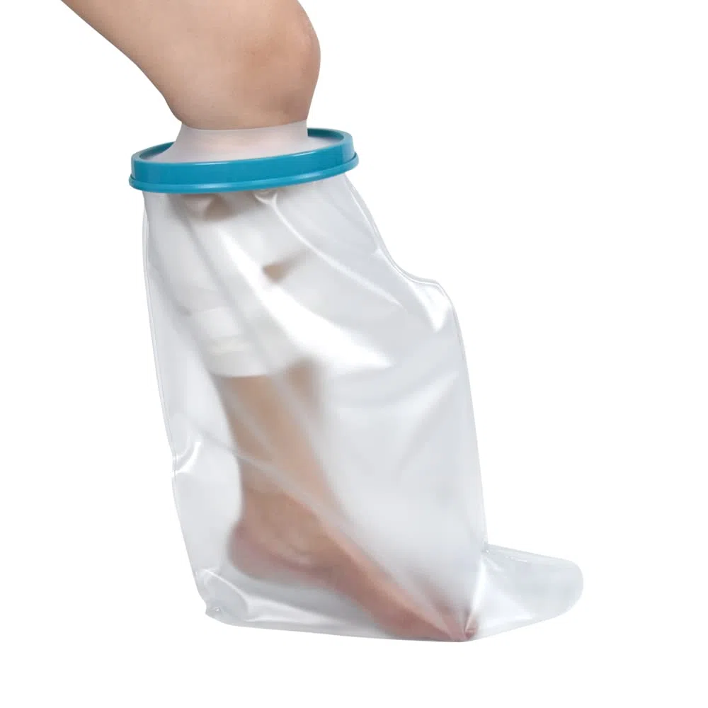 Coprigambe impermeabile per doccia, protezione in plastica stagna, riutilizzabile, per gambe, ginocchio, piede, caviglia, ferita