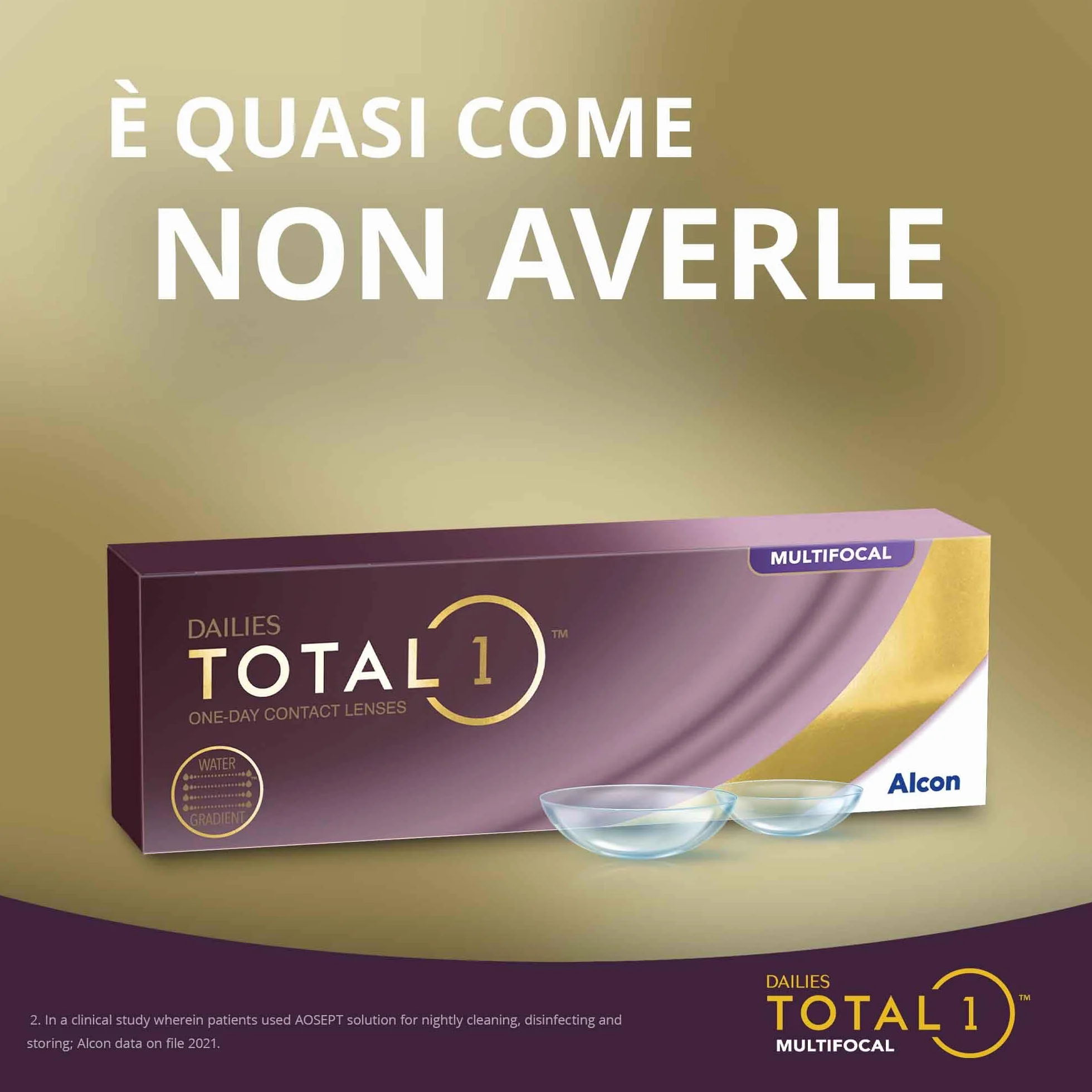 Dailies Total 1 Multifocal lenti a contatto giornaliere | 30 lenti | BC 8.5 mm | DIA 14.1 mm | ADD LOW | +01.50 diottrie