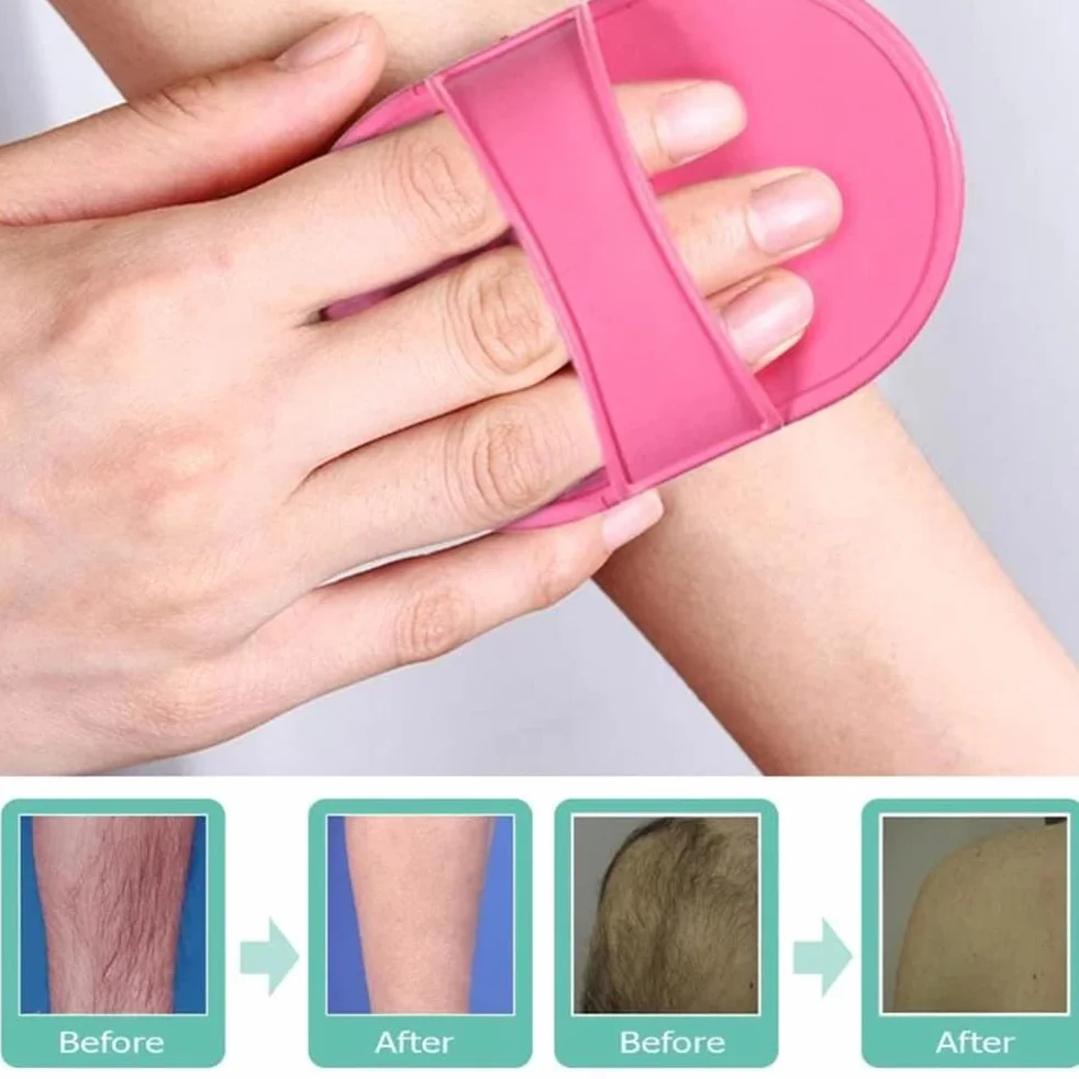 10 Pezzi Set di Tamponi per Depilazione, Guanto Depilatorio di Rimozione dei Capelli di Guanto di Depilazione di 2 Misure 8 Cartine Levigate Fine Nero Esfoliazione per Donna Depilazione Labbro Viso