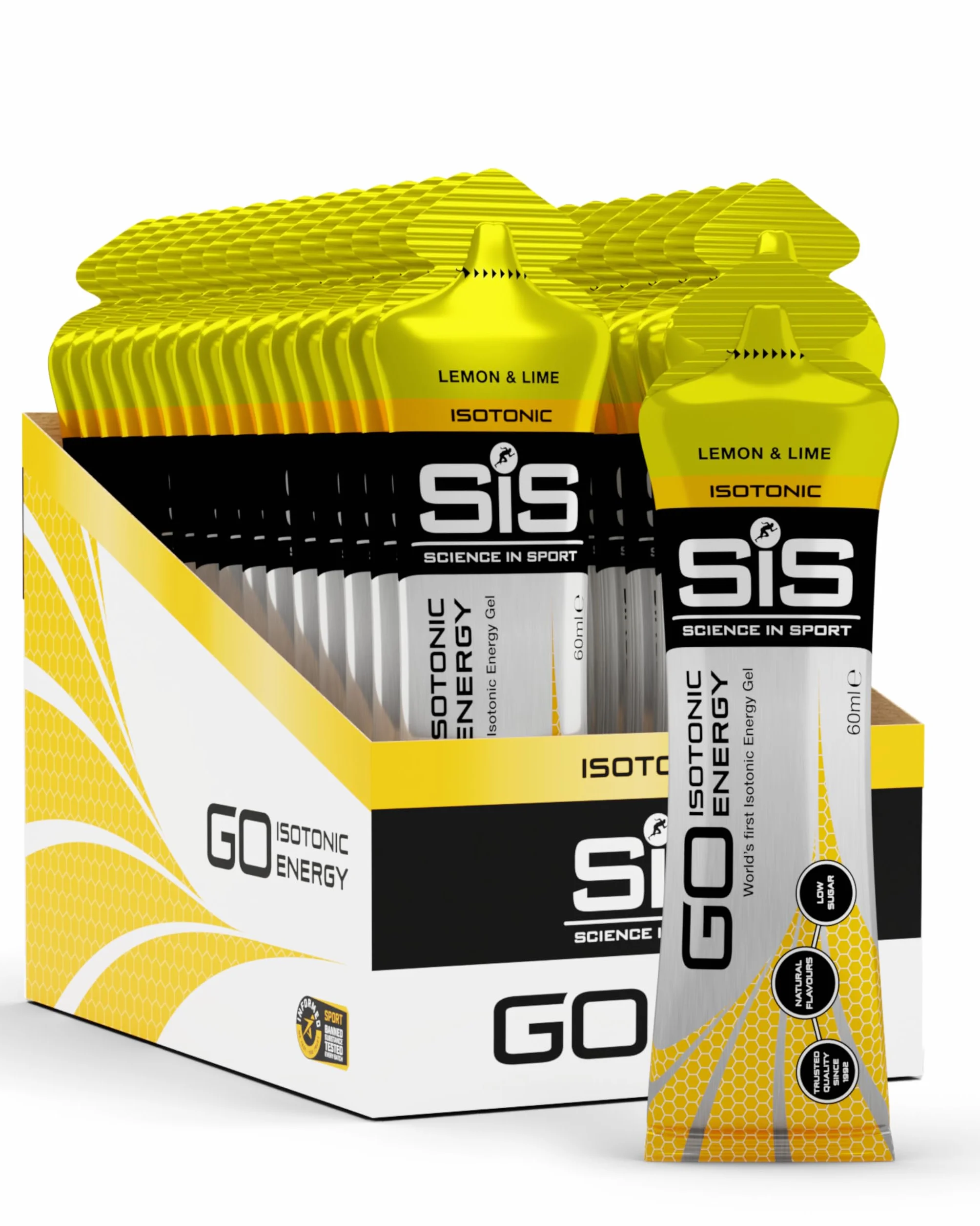 Science in Sport GO Energy Gel Energetico Isotonico 30 x 60ml Limone - 22g di Carboidrati, Vegano