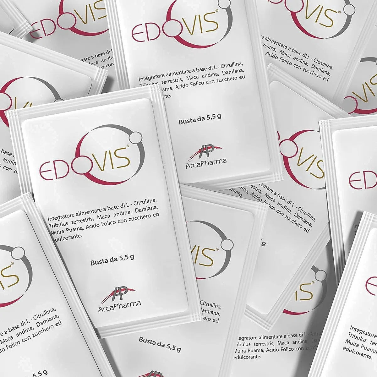 EDOVIS. Per il miglioramento delle prestazioni. Con una sola bustina al giorno. 100% Naturale. L Citrullina, Tribulus, Maca. 20 Bustine.