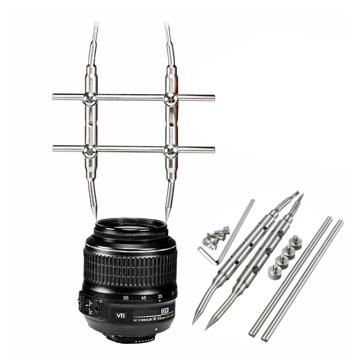 Chiave per lenti in acciaio inossidabile,Strumento di apertura della fotocamera,Chiave dell'obiettivo,Chiave per obiettivo fotocamera,per Fotocamere Fotografiche Telescopi Strumenti di Riparazione