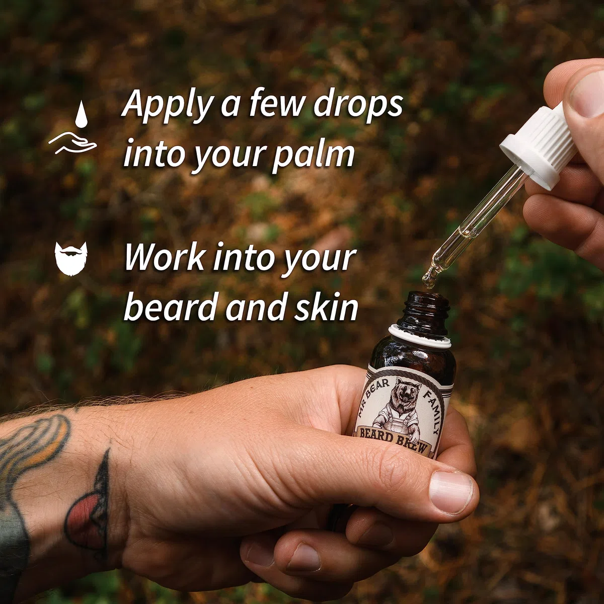 Mr Bear Family Olio da barba - Agrumi - per cura e crescita barba - Olio barba uomo nutriente con oli di jojoba e di argan - Beard oil - Oli per barba uomo idratante 60 ml