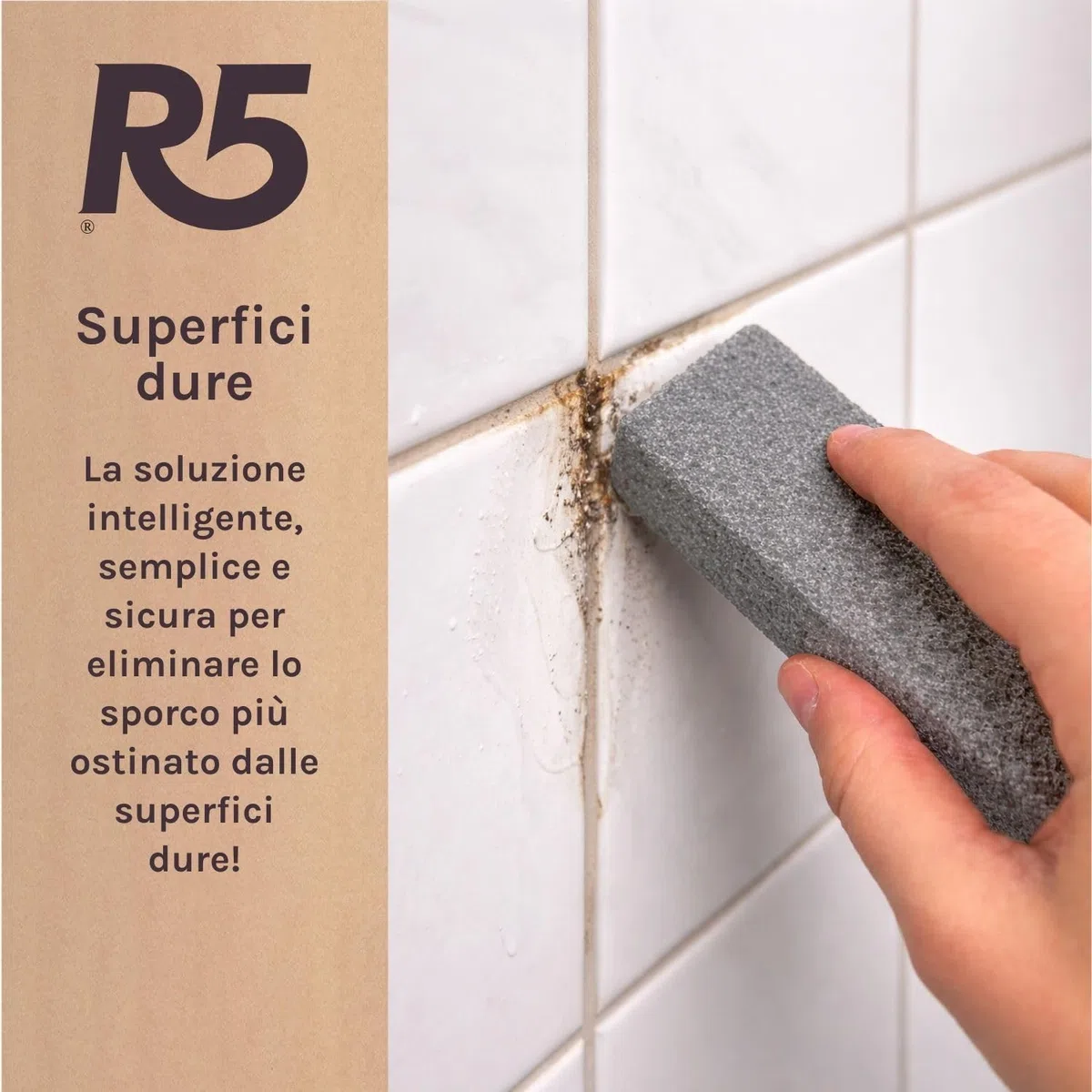 R5, Multipack Pietre Pulenti in Vetro Riciclato, Kit Pulizia Casa Completo, 1 x Superfici Dure, 1 x WC e Sanitari, 1 x Griglie, Piastre, Padelle e Utensili, Eco-Sostenibile, Made in Italy