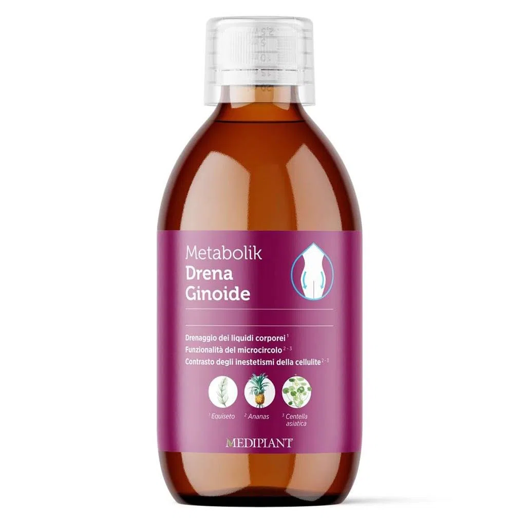 Metabolik Drena Ginoide gusto Ananas 500 ml - favorisce il drenaggio dei liquidi corporei, migliora la funzionalità del microcircolo e contrasta gli inestetismi della cellulite