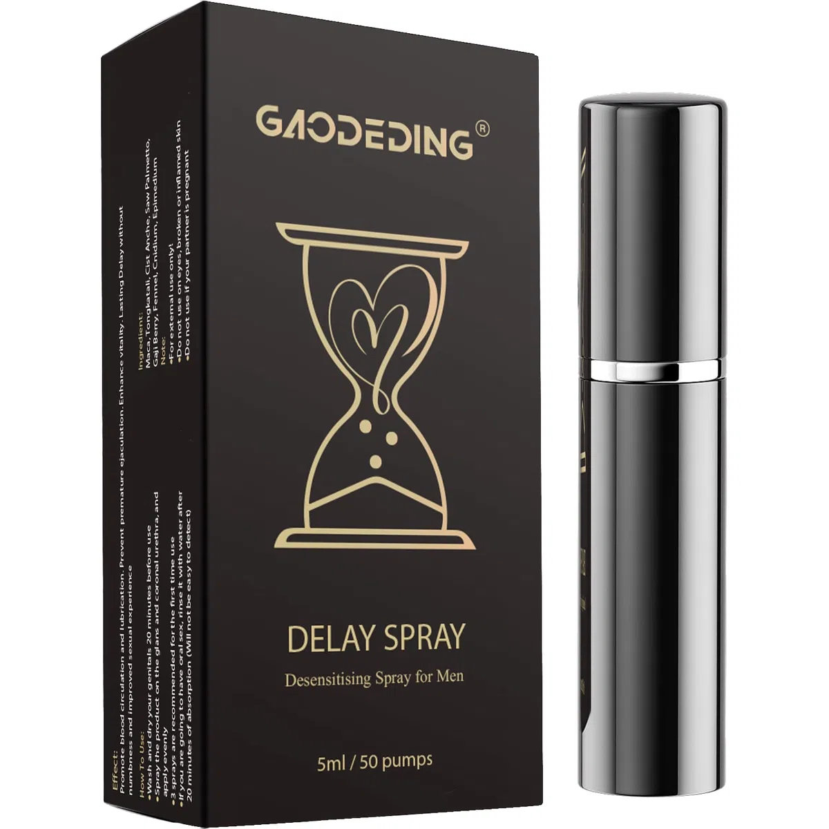 Spray Ritardante Per Uomo - Estratto vegetale delicato - 5 ml | Contrasta l'Eiaculazione Precoce e Prolunga la Durata del Rapporto, Non Anestetizza