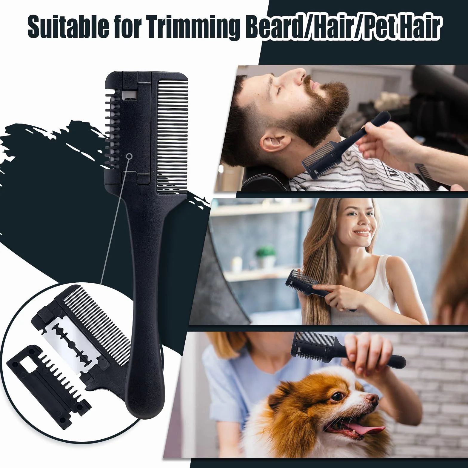 Kit Barba per Uomo, Regalo per la Festa del Papà, Lionmane Cura Barba, Set Regalo Cura della Barba Uomo, Olio, Shampoo, Balsamo, Pettine, Spazzola, Pettine Rasoio Capelli, Forbici, Sacca, Regalo Papà