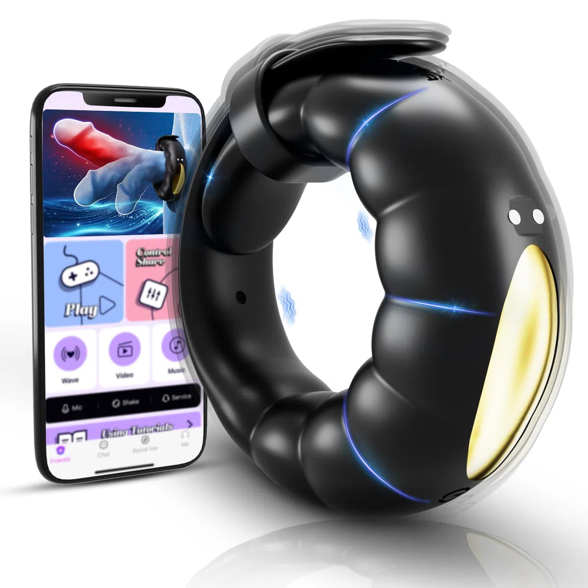 Anello Vibrante per Lei e Lui Sex Toys Uomo -Sexytoysys Coppia con App 10 Modalità Vibrazione & Fibbia Regolabile,Vibratore Clitoride Anello Pene Cock Ring Giochi Erotiici Coppie Sexytoysys Uomo Donna