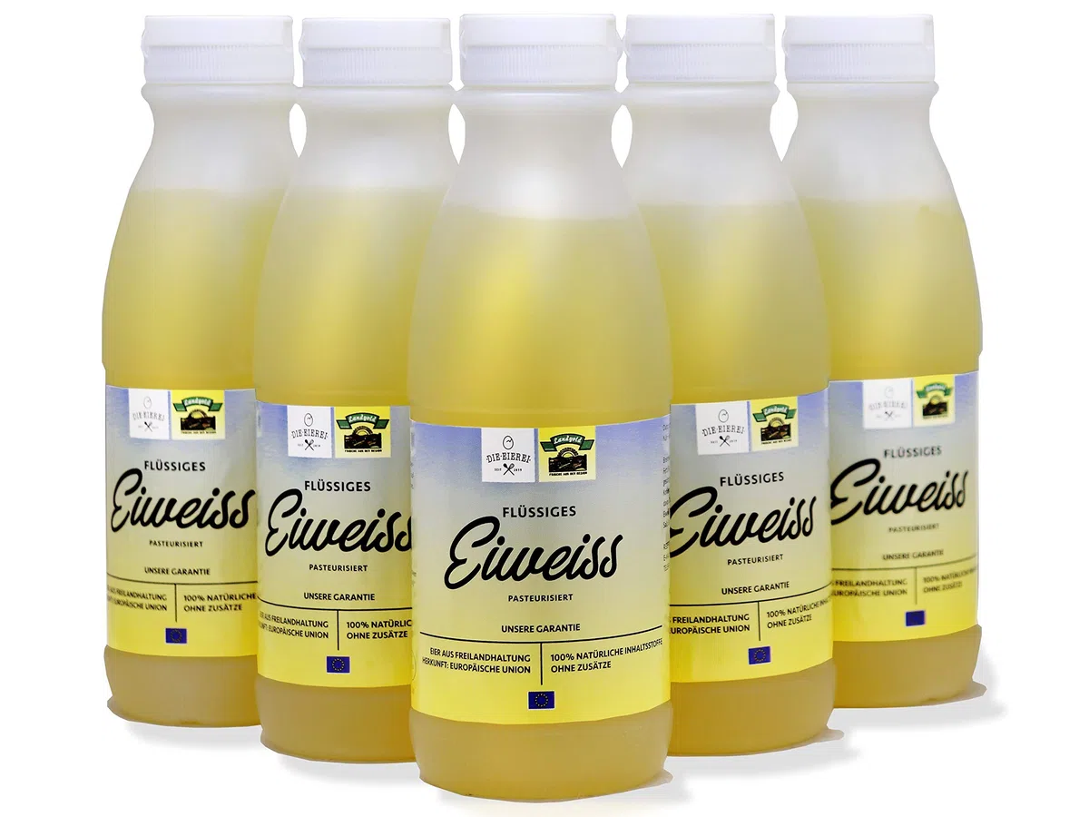 Proteine dell'albume d'uovo liquido 3000ml (6x500ml) Proteine di uovo puro | tenuta in pieno campo