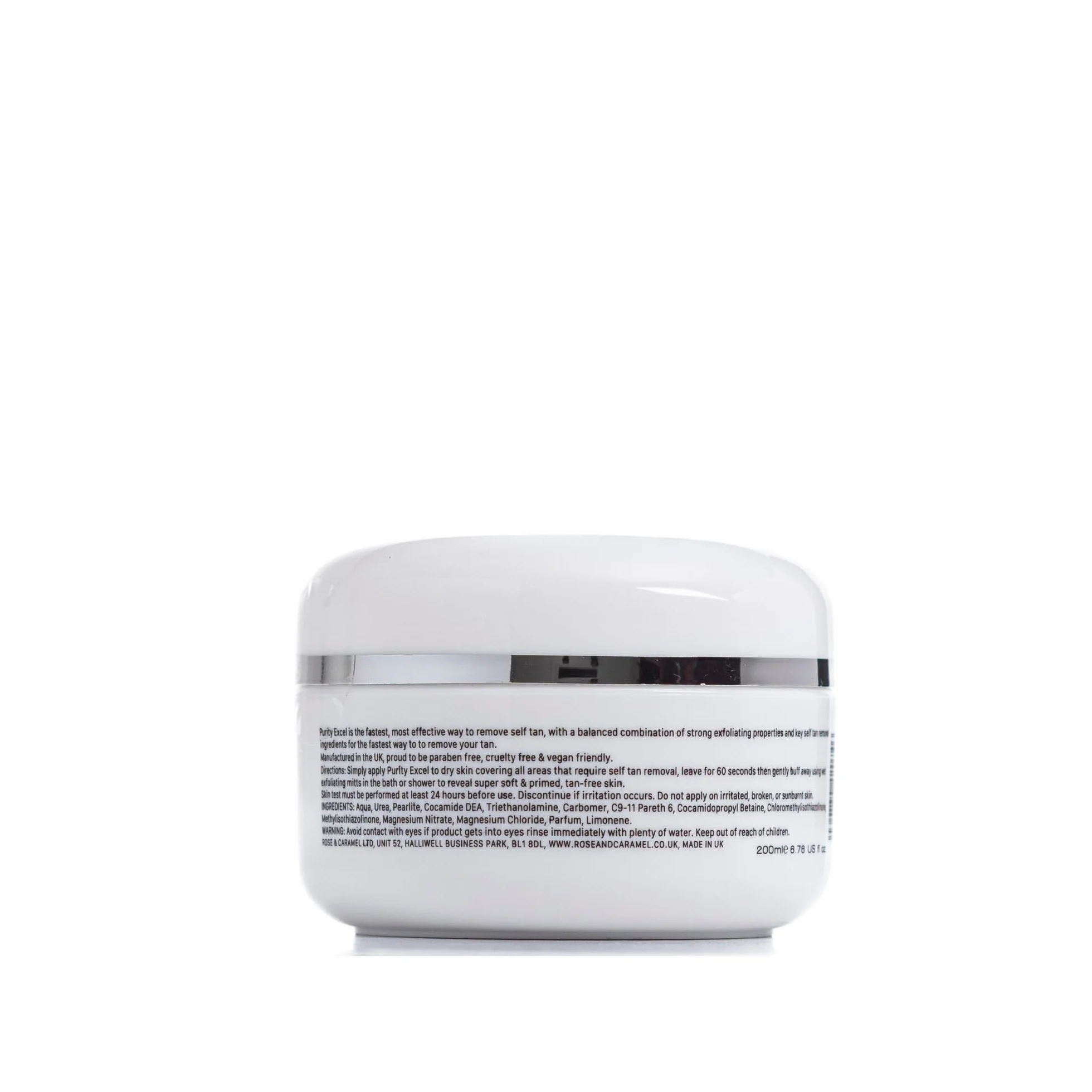 Rose & Caramel Purity Excel 60 Second Miracle Express Self Tan Remover Esfoliante per rimuovere l'abbronzatura 200ml