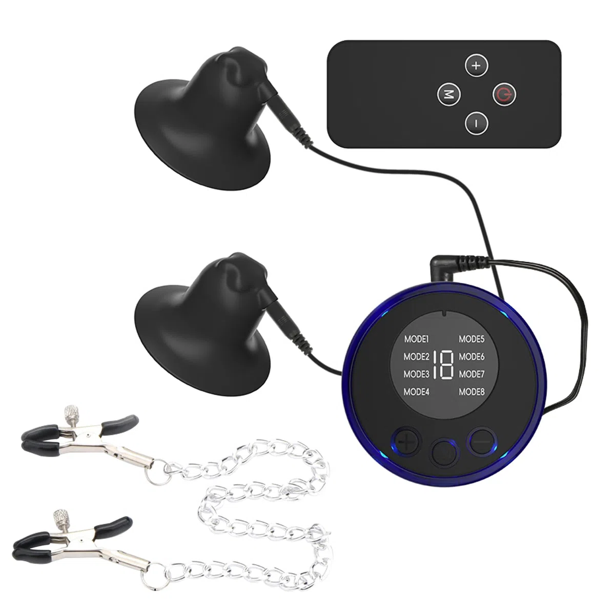 BDSMYEE Set di Giocattoli Elettrici per Capezzoli, Succhia Cloride Stimolatore per Donna con 19 Modalità, Morsetti per Capezzoli con Catena Giocattoli Sessuali SM Bondage